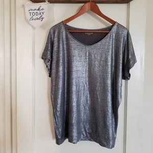 Eileen Fisher Metalic Linene Scoop Neck Top